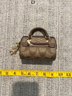 Coach Mini Rowan Satchel Micro Bag Charm Signature Canvas Brown